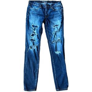 American Eagle Dark Wash High Rise Jeggings 360 Next Level Stretch Size 8